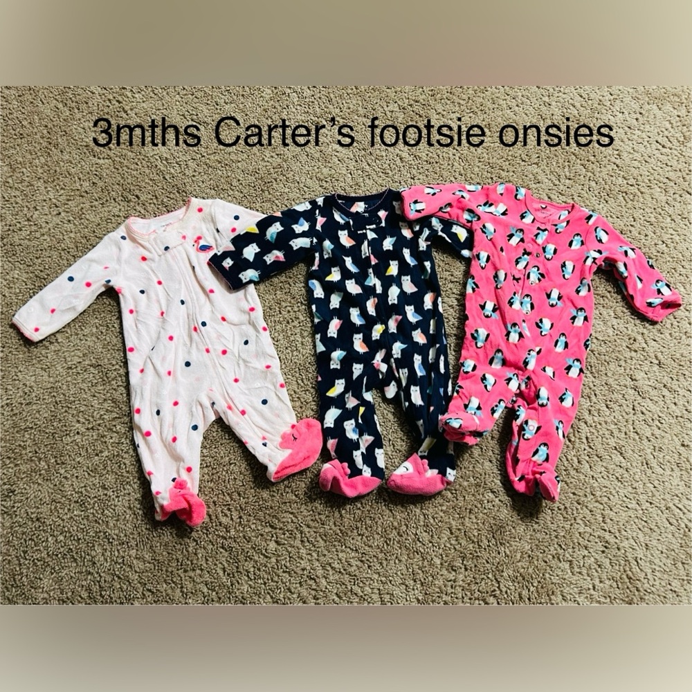 Carter's Pink and Blue Footies One Pieces